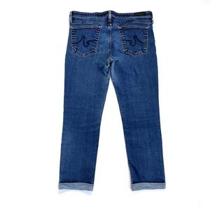 AG Adriano Goldschmied Stevie Roll Up Slim Straight Cropped Jeans Anthropologie